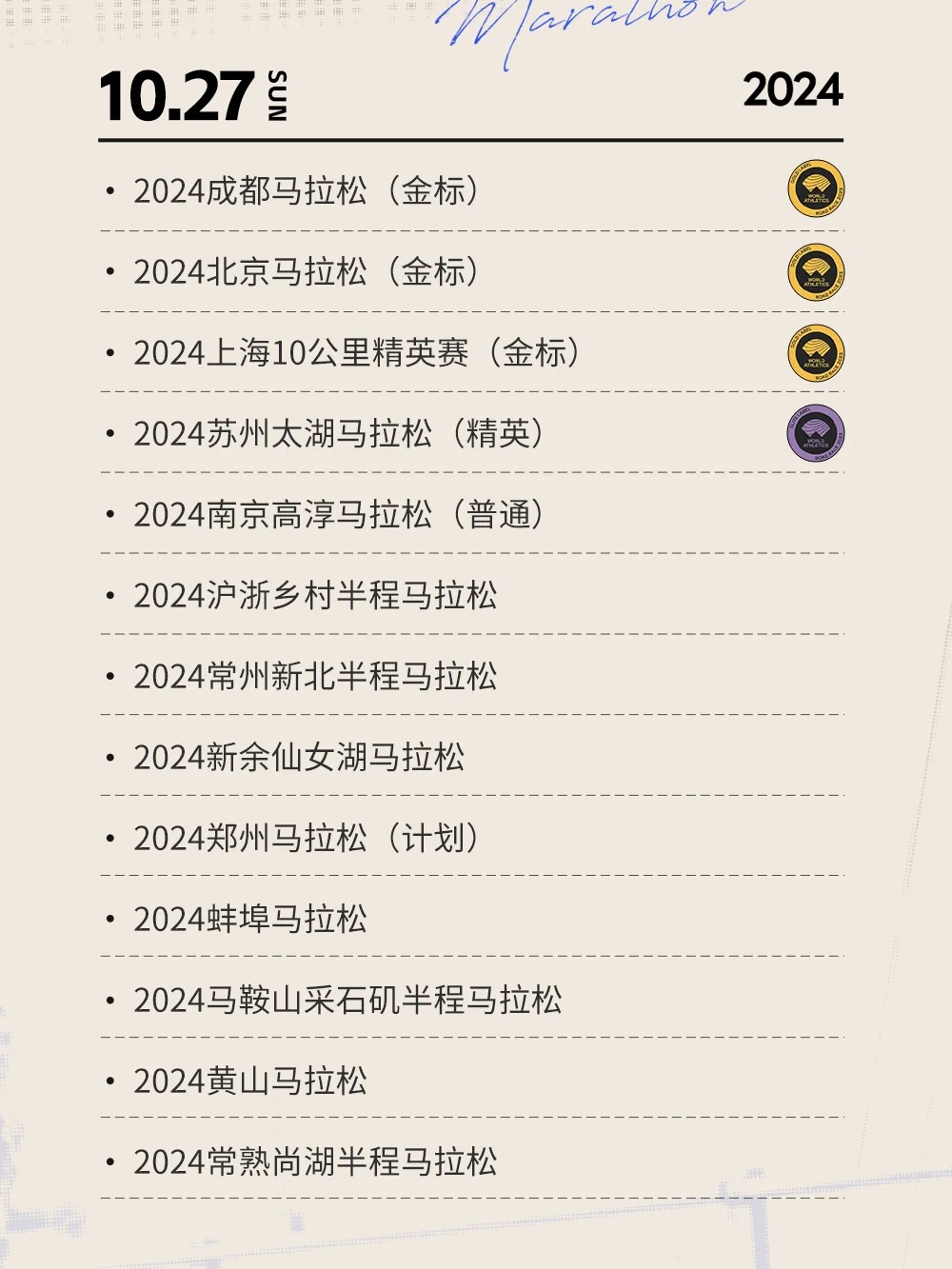 收藏级！2024下半年马拉松赛事日历(图6)